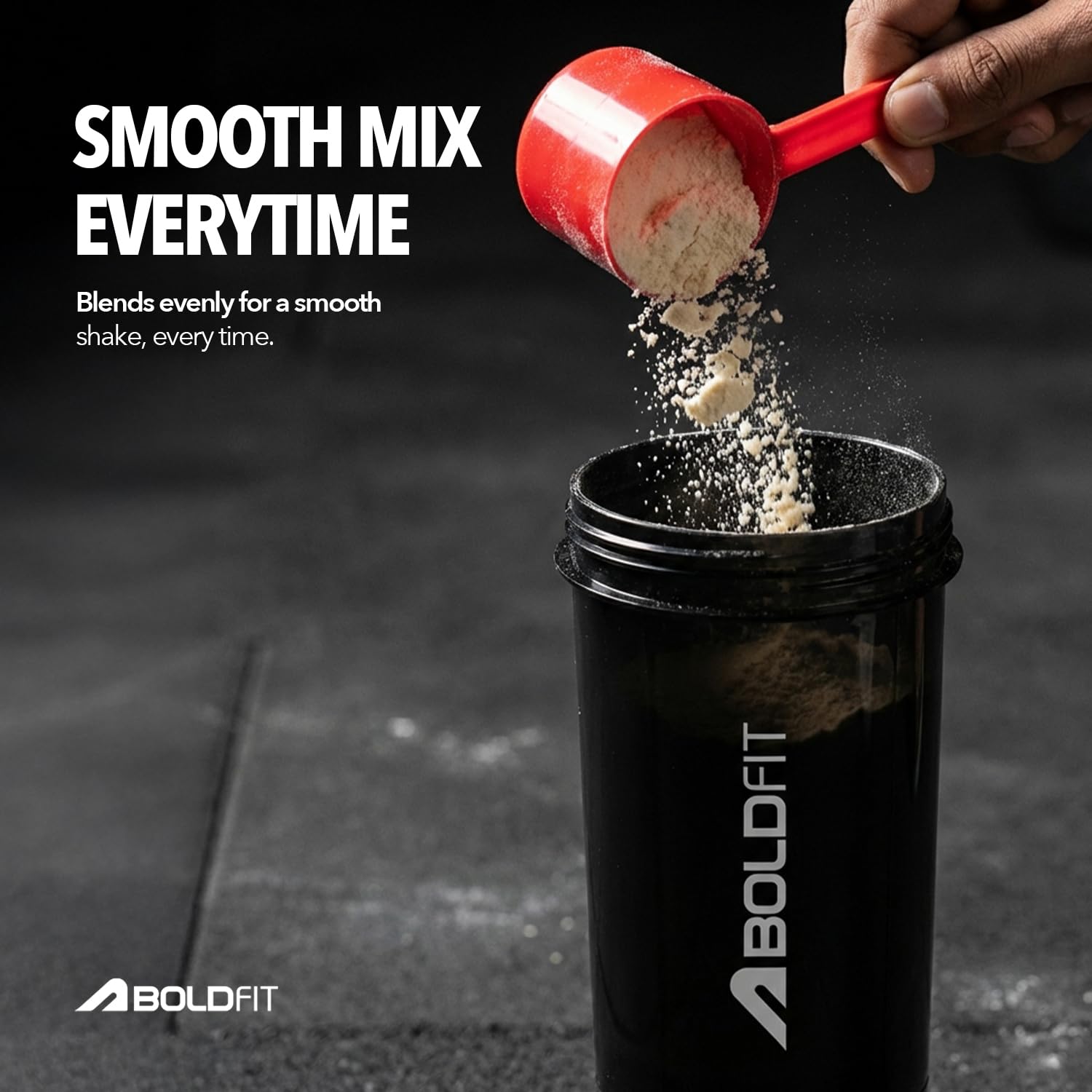 Boldfit Gym Shaker Pro Cyclone Shaker Bottle 500ml with Extra Compartment, Leakproof, Sturdy Ideal for Protein Supplement, Preworkout and BCAAs, BPA Free Sipper Bottle Shaker bottle for Gym — Amazon image 7