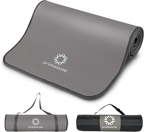 Miniatura 11 de Primasole Tapete de yoga grueso, tapete NBR extra grueso de 1/2 pulgada con estabilidad mejorada, diseño texturizado, tapete ligero con correa de