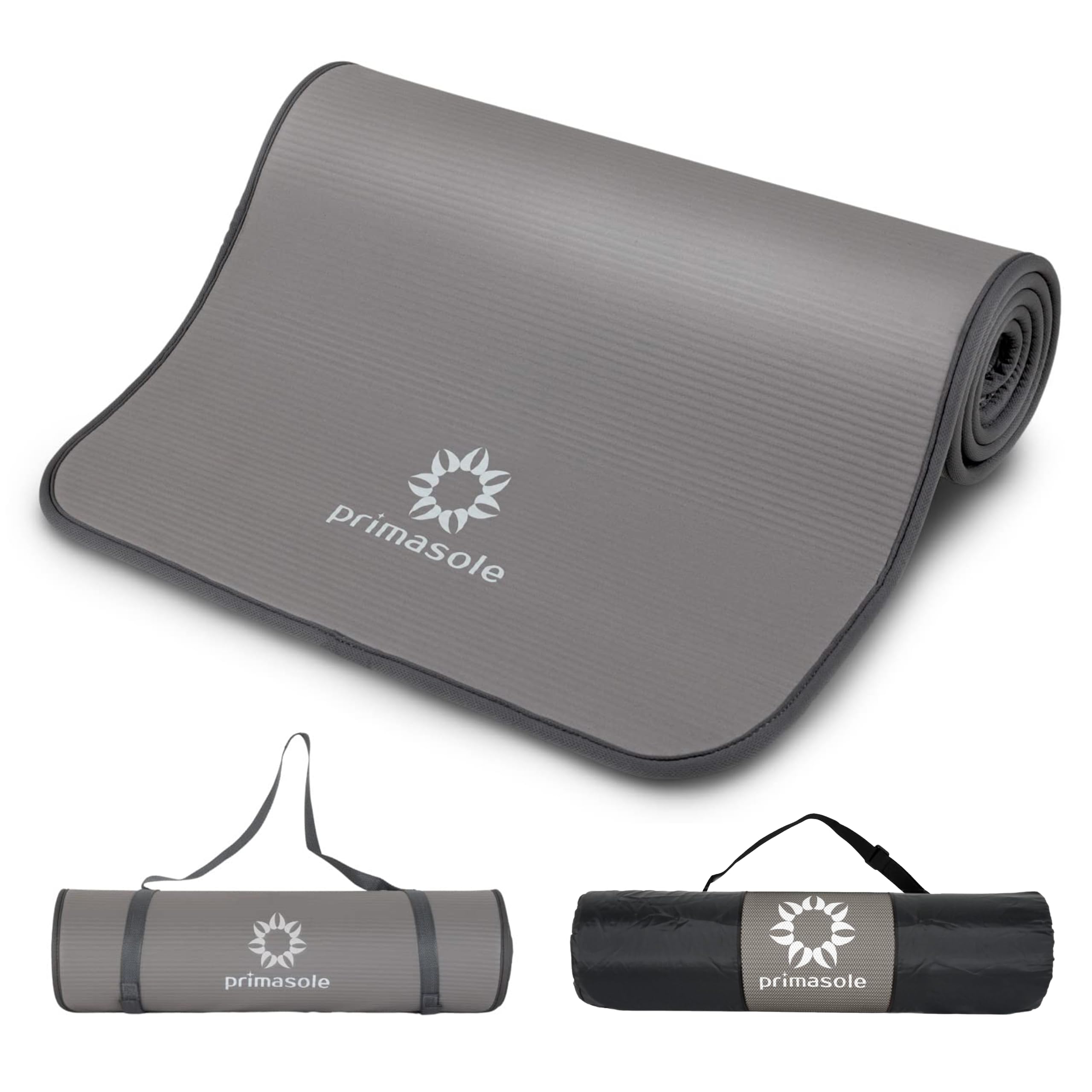 Primasole Thick Yoga Mat, 1/2-Inch Extra Thick NBR Mat with Enhanced Stability - Textured Design, Lightweight Mat with Carrying Strap & Case for Yoga, Pilates, Gym & Home Use (Multiple Colors)