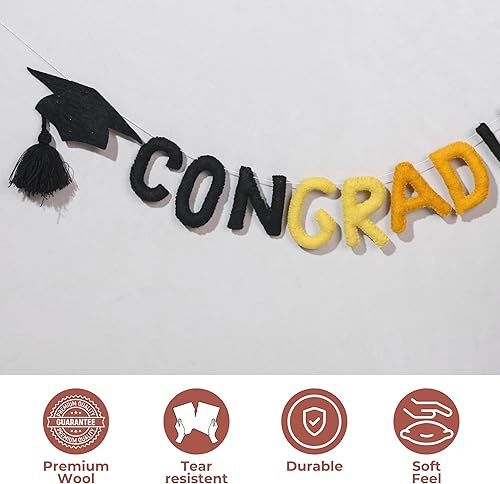 Miniatura 3 de Folkulture Guirnalda de Navidad para decoración de manto, 72 pulgadas, bola de fieltro de lana para exteriores, decoración navideña para decoración