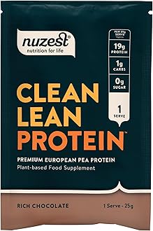Clean Lean Pea Protein - Rich Chocolate - Vegan Protein Powder - Complete Amino Acid Profile - Plant-Based Workout & Recovery Fuel - All Natural Food Supplement - 25g Sachet (1 Serving)