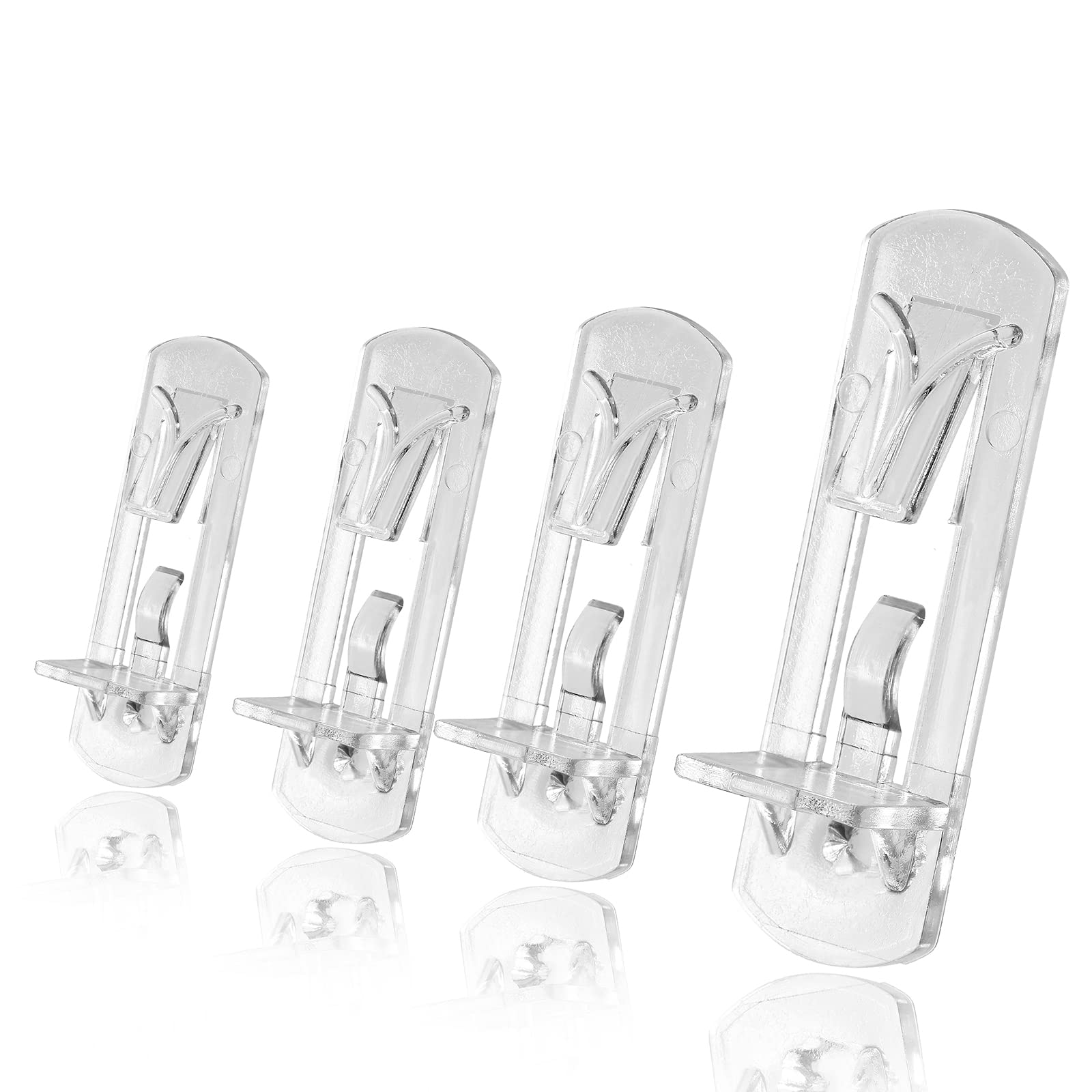 4pcs Locking Shelf Support Pegs, 5mm Shelf Pins Clear Shelf Clips Plastic Shelf Pegs for Shelves, 5mm Peg x 3/4" Thick Shelf