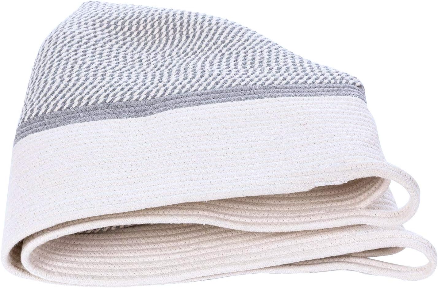 Cotton Rope Basket,Woven Storage Basket,Toy Baskets,Baby Nursery toys,13.0 x 15.0 inches (33 x 38 cm)
