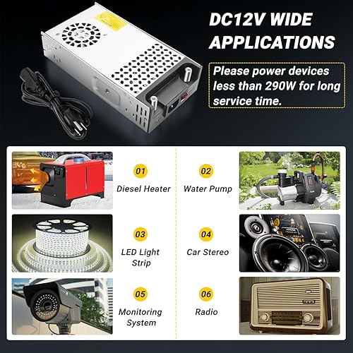 Miniatura 7 de Convertidor de nueva versión, convertidor de 110 V CA a 12 V CC, fuente de alimentación de 12 V, 360 W, 30 A, transformador de interruptor de CC