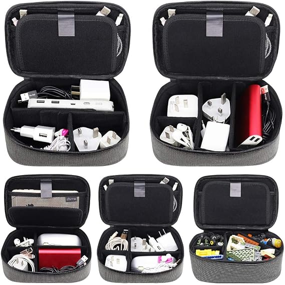 sisma Travel Cords Organizer Universal Small Electronic Accessories Carrying Bag Special Edition + QUENZROC USB Flash Drive Case Black