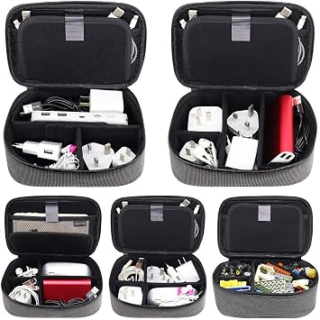 sisma Travel Cords Organizer Universal Small Electronic Accessories Carrying Bag Special Edition + QUENZROC USB Flash Drive Case Black