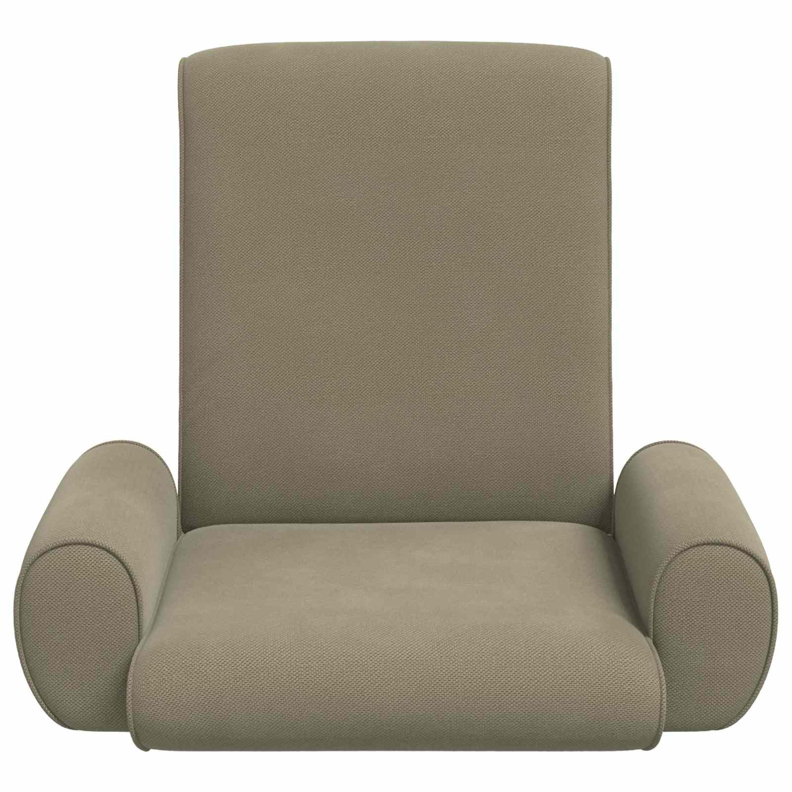 Regulowane krzesło podłogowe khaki gruby welur z wyściełanym siedziskiem, oparciem pod wieloma kątami, ergonomicznie składane, do salonu, sypialni, medytacji, jogi, czytania i gier