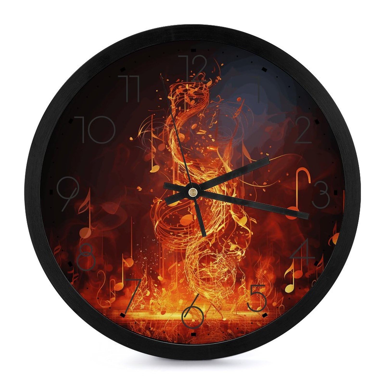 Horloge murale moderne rouge de 25 cm silencieuse à piles pour salon et bureau
