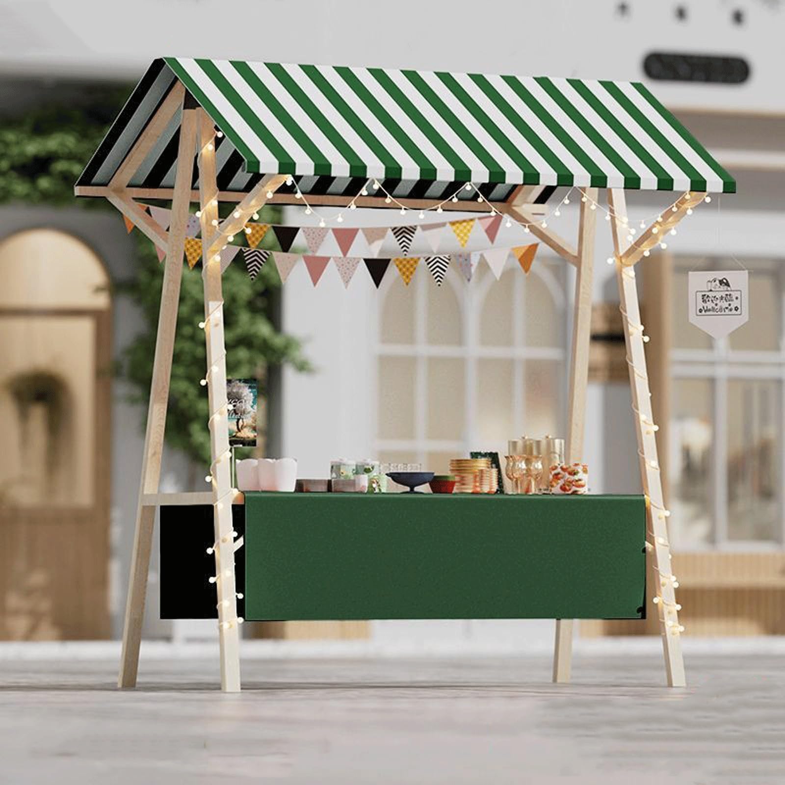 LJYKBFL Foldable Food Cart on Wheels, Lightweight Vendor Stall for Street Markets, Farmers Markets, and Craft Shows, Portable Display Stand for Outdoor Vendors