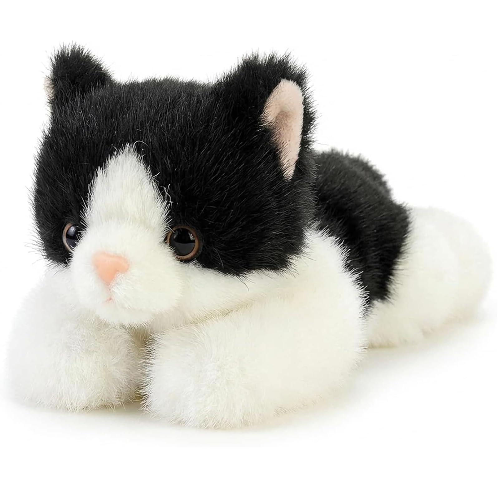 WaaRiuQ 1Pcs 18cm Cat Teddy, Black And White Cat Plush, Soft Cat Plush Toy For Bedtime Cuddling, Stress Relief And Emotional Support, Black Cat Soft Toy For Home And Office Decoration