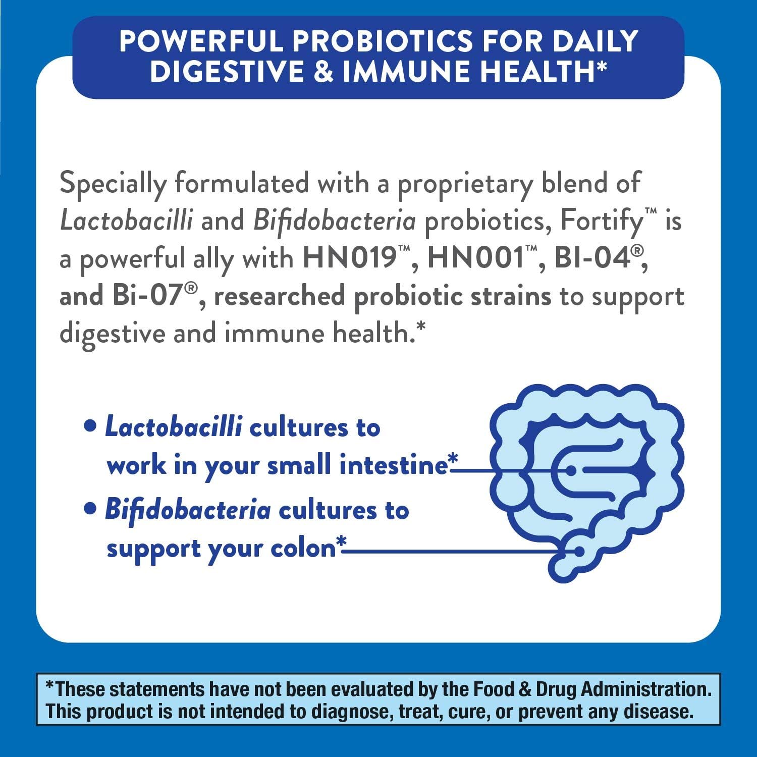 Nature’s Way Fortify Daily Probiotic, 50 Billion Live Cultures, 10 Strains, 30 Count : Health & Household