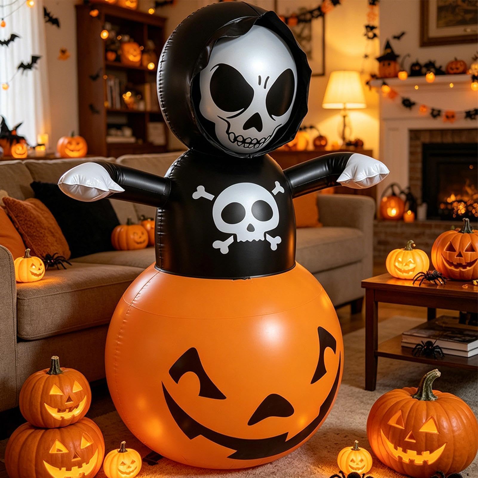 Ozdoby Halloweenowe Nadmuchiwane na Zewnątrz | Wbudowane Oświetlenie LED | | Dekoracje Ogrodowe Halloween | na Ganek, Patio, Podwórko, Przyjęcia, Wnętrze, Dom, Dom Strachów, Święta