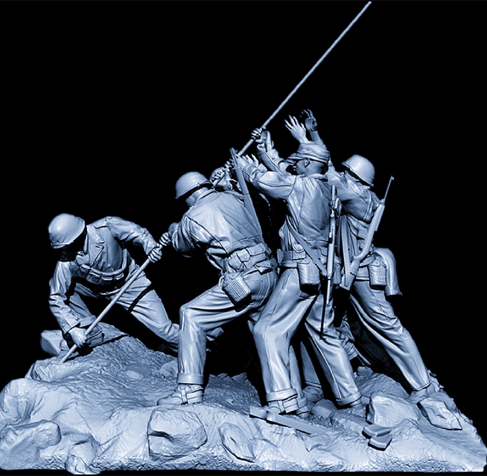 1/35 II wojna światowa żołnierz USA Pacific War Victory figurka z żywicy zestaw modelarski miniaturowe części z żywicy //i7jh-2 (6 osób. Z masztem flagowym bez flagi) (niezmontowana i niepomalowana)