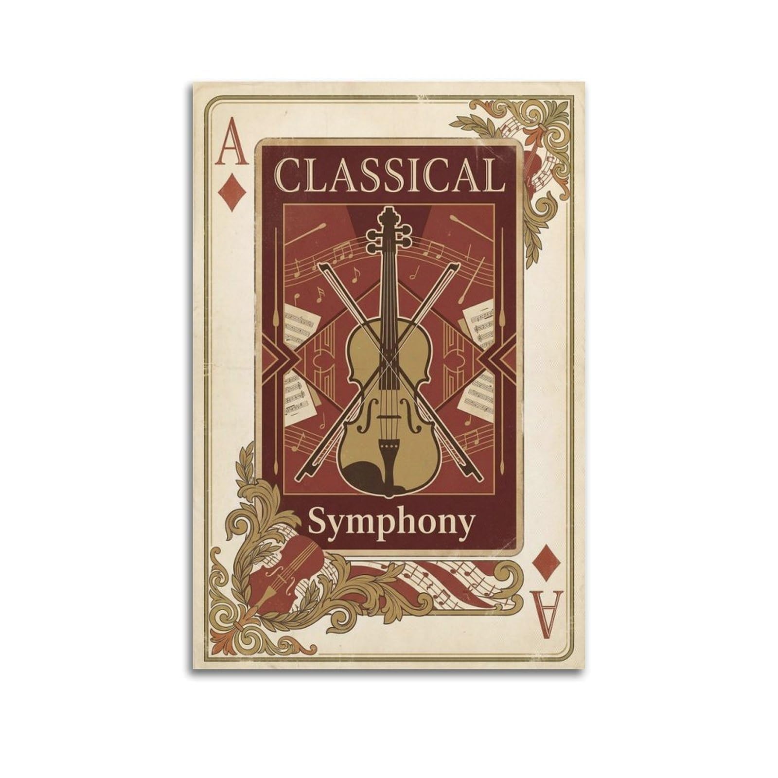XKUGA Retro Symphony Orchestra Poster Jazz Music Violin Modern Decorative Canvas Prints - Ideal Wall Art for Family, Man Cave, Game Room, Boys & Girls Bedroom 12x18inch(30x45cm)