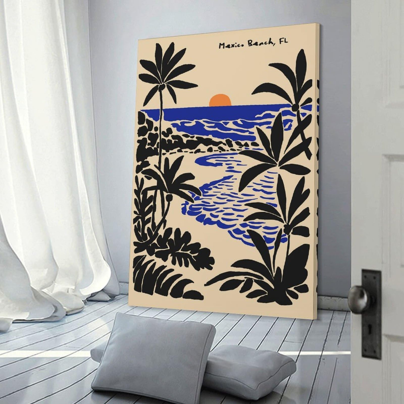 Junmoney Canvas Wall Decor Mexico Beach, Florida, Beach Scene, 16x24inch(40x60cm), for Gallery Wall Layouts in Home Or Office, Home Wall Art for Statement Displays
