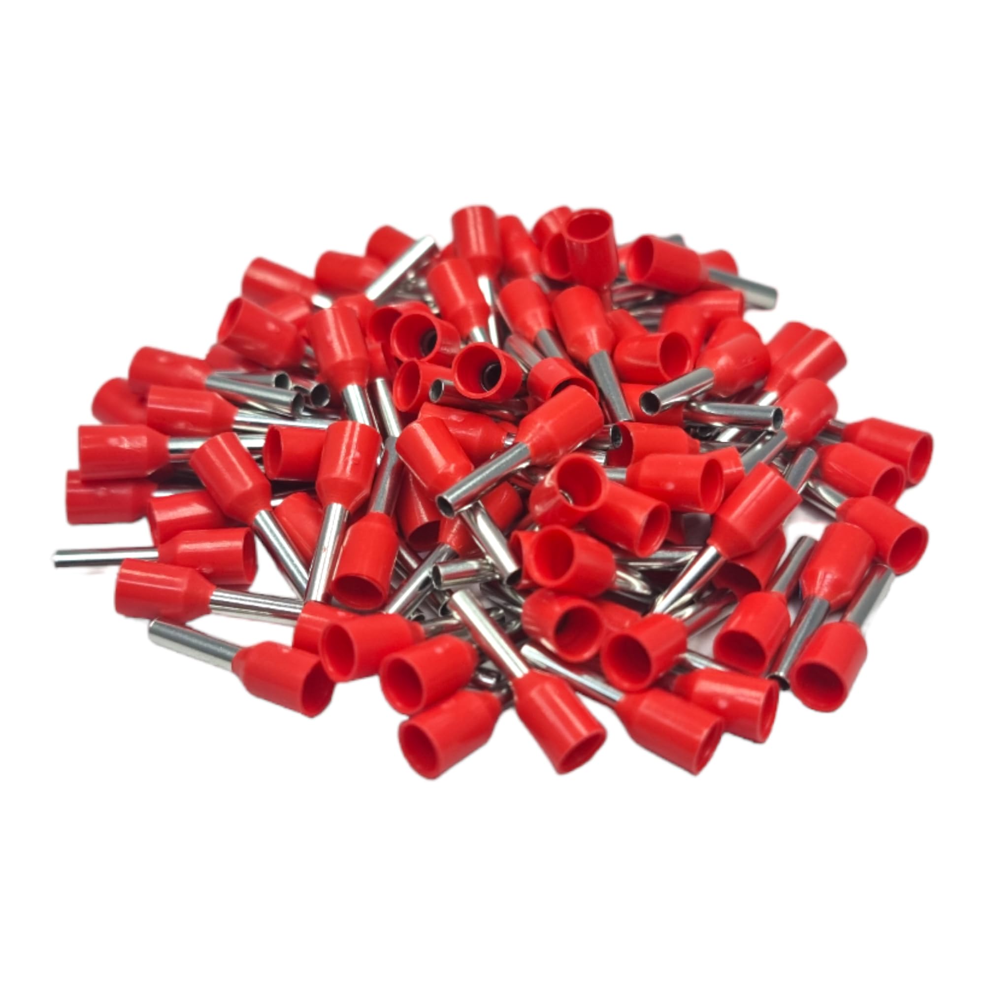 Red 100 Pcs Single Entry Cord End Cable Terminals Insulated Wiring Bootlace Ferrules 0.25Mm² - 35Mm² ( - 1.5Mm²)