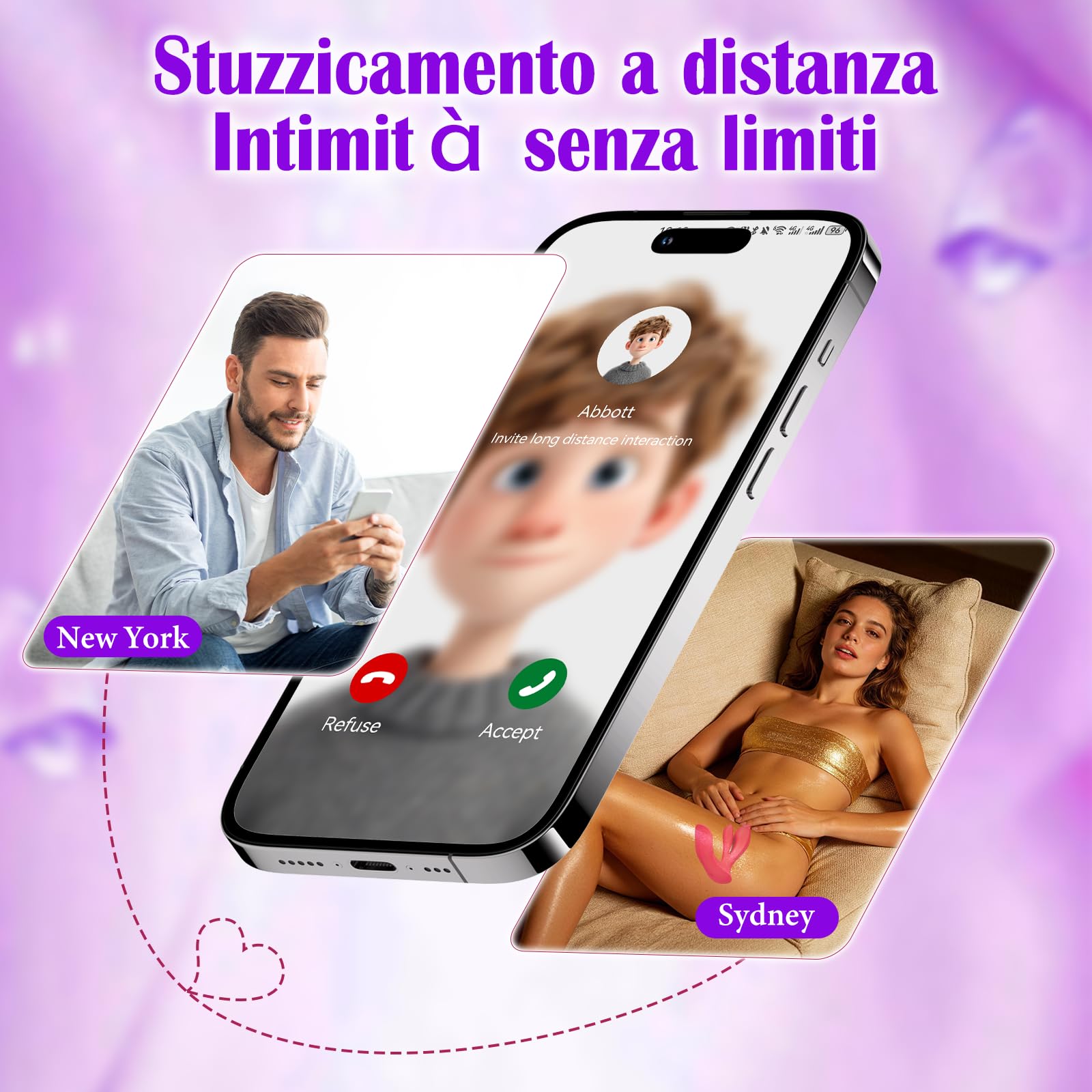Vibratore per Donna Professionale 3 in 1 con Telecomando e App, Stimolatore Clitorideo e Punto G, Sex Toys sexytoysys per Coppie, Plug Anale in Silicone, Giochi Erotici per Adulti