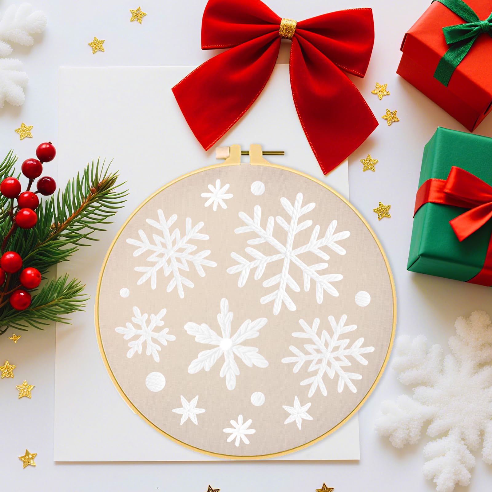 DIY Christmas Embroidery Kit - Snowflake Designs -4
