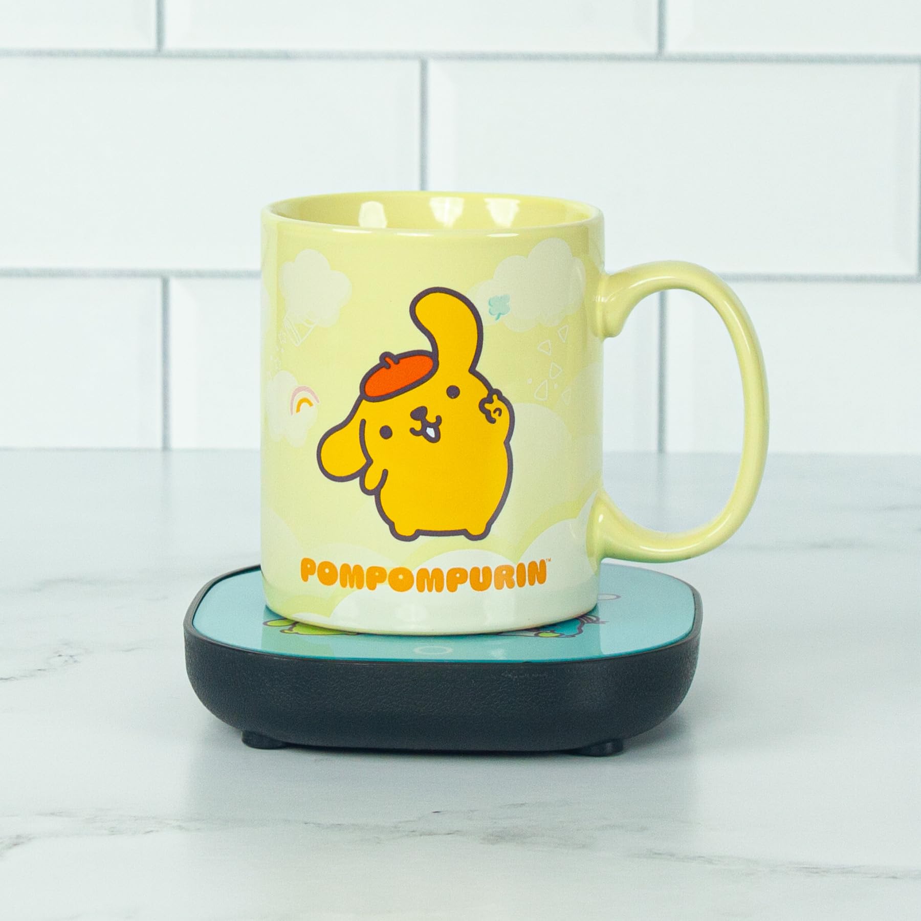 Pompompurin calentador de tazas con apagado automático y taza Hello Kitty and Friends