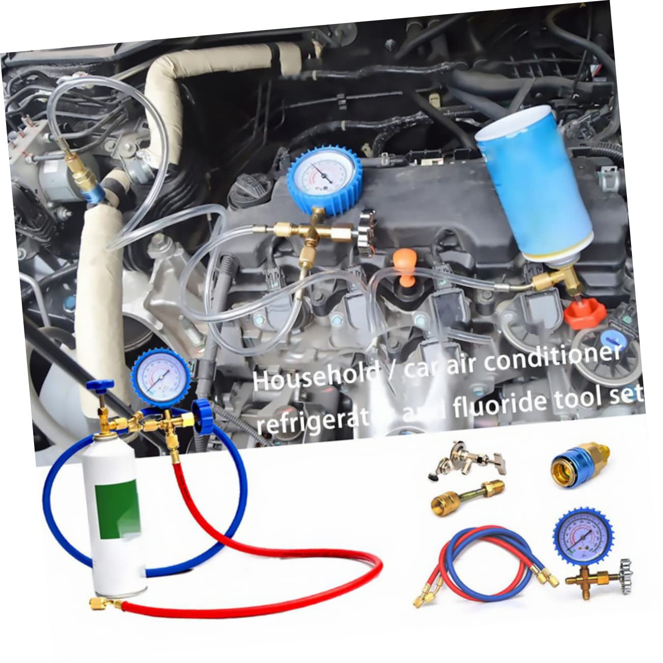 Car Air Conditioning Repair Tools Assorted Refrigeration Charging Service Kit