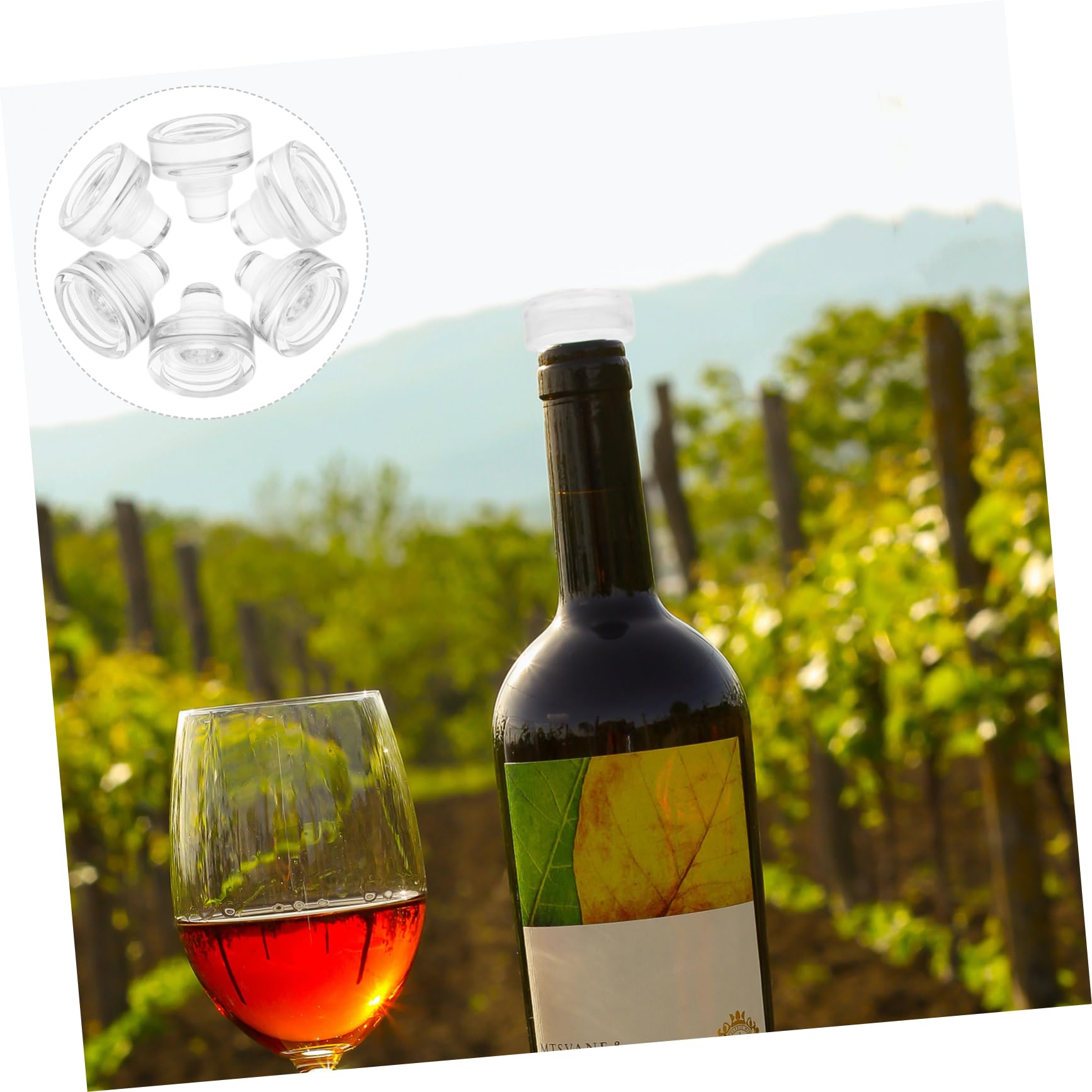 Tappi per Bottiglie di Vino Chiusura Ermetica Silicone Set 10 in Vetro a Forma T Riutilizzabili e Antigoccia per Uso Domestico