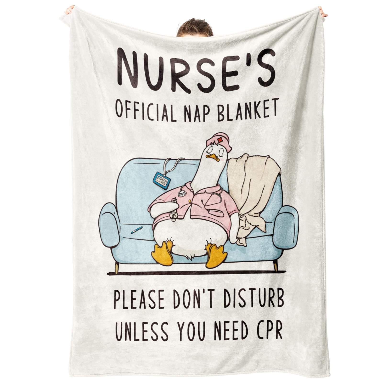 Musaecoin Women's White Nurse Gifts For /Men, Thoughtful Gifts For Nurses - Soft Nurse Blanket, Lpn Rn Nurses Week/Day Appreciation Gift, Nursing Student Graduation Gift Flannel Throw Blanket 60" X 50"