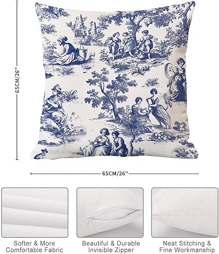 Vista 14 de ArogGeld Chinoiserie - Fundas de almohada escénicas asiáticas, estilo asiático, funda de almohada azul y verde Kelly, funda de cojín para decoración