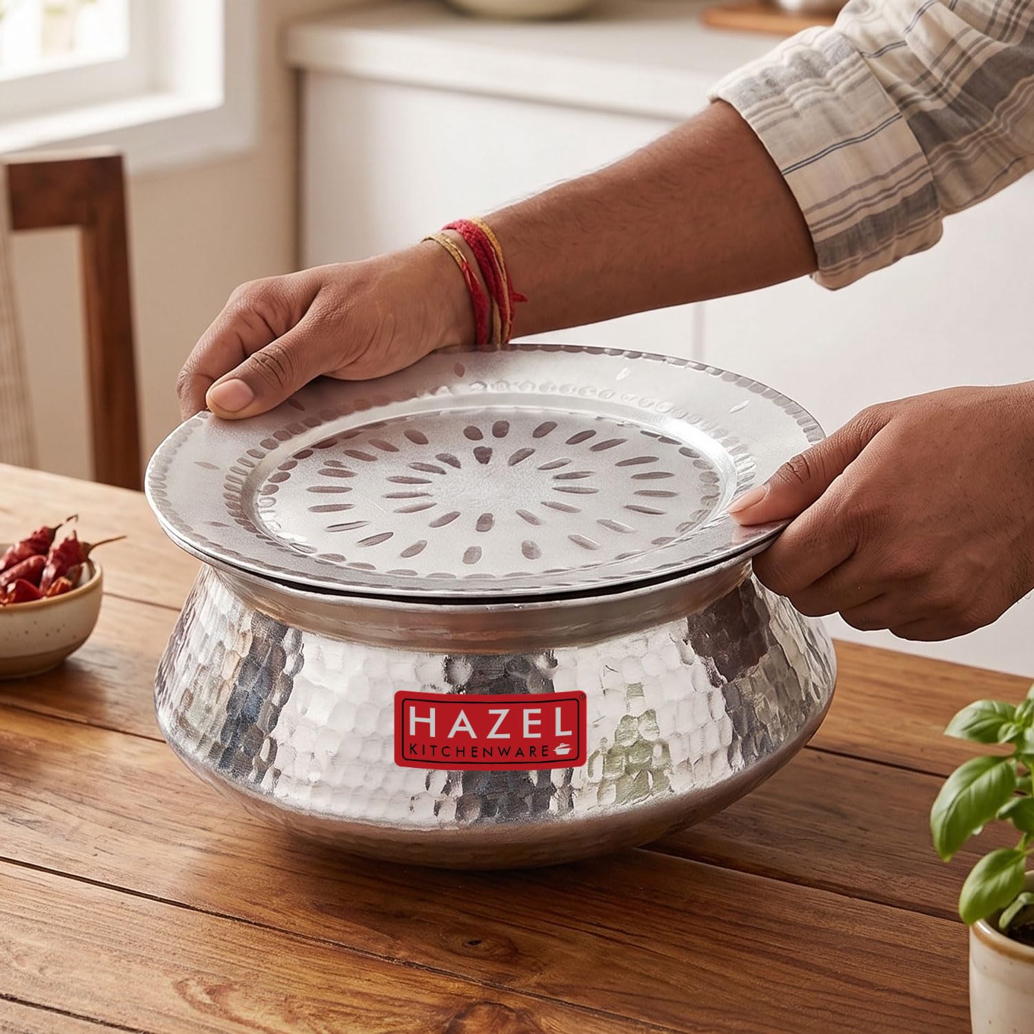 HAZEL Biryani Pot - 6300ml Aluminum Handi -1
