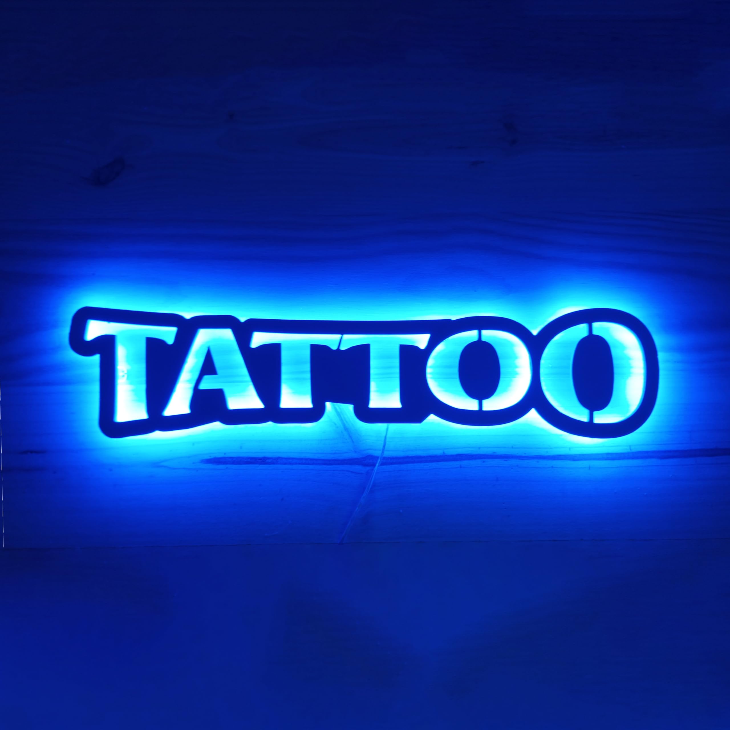 Cartel Tattoo luminoso para decoración interior - Letrero neón-led personalizable - Luminoso diseñado en PVC 5mm pintado en color