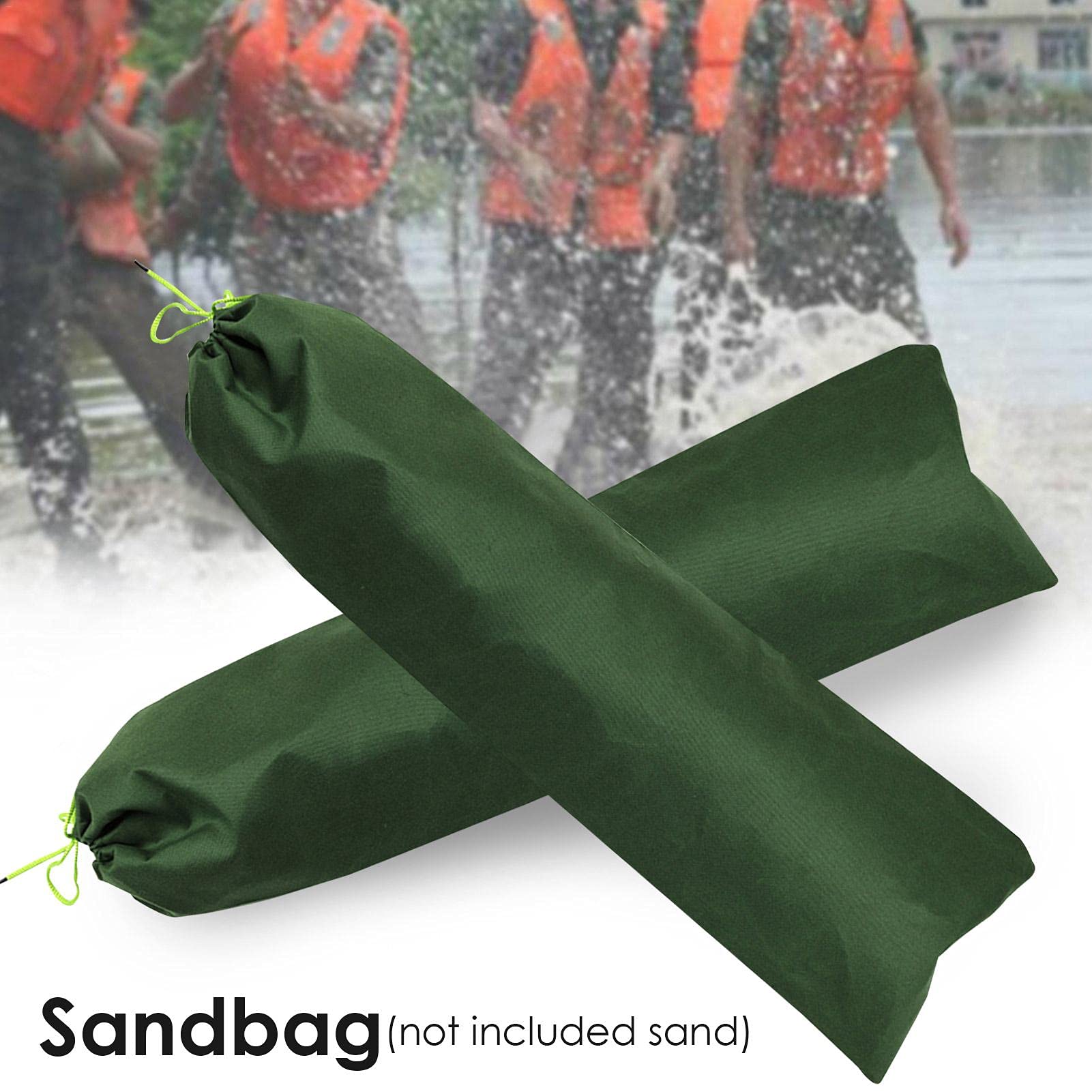 Sacos de arena para inundaciones, barrera de agua para inundaciones, sacos de arena para rescate en caso de inundaciones, sacos de arena a prueba de agua para prevención de inundaciones (sin arena)