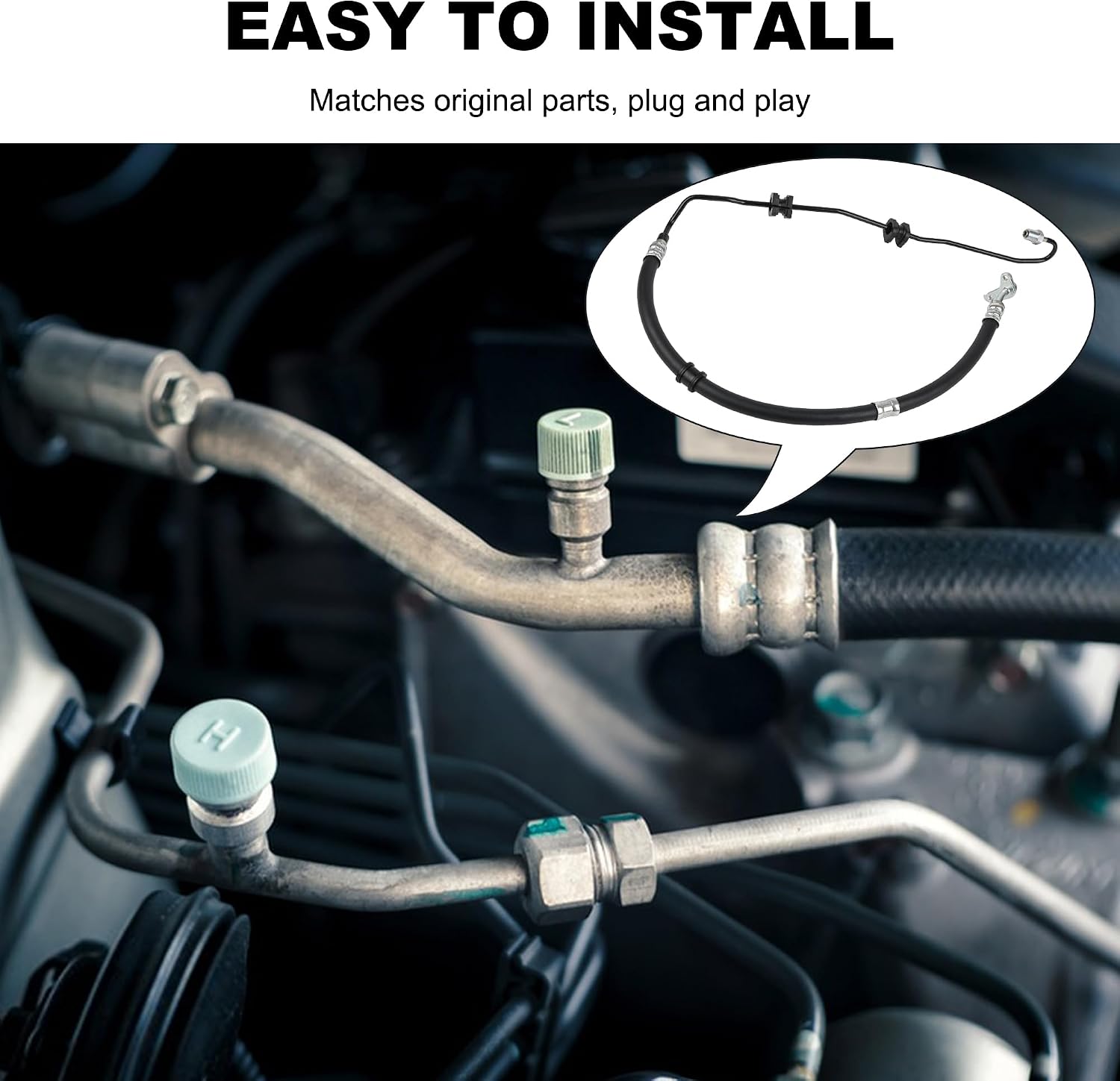 Power Steering Pressure Hose Assembly Compatible with Honda CRV 2.4L 2007-2011, Replace OEM 53713SWAA03, 53713SWAA02, 3401230