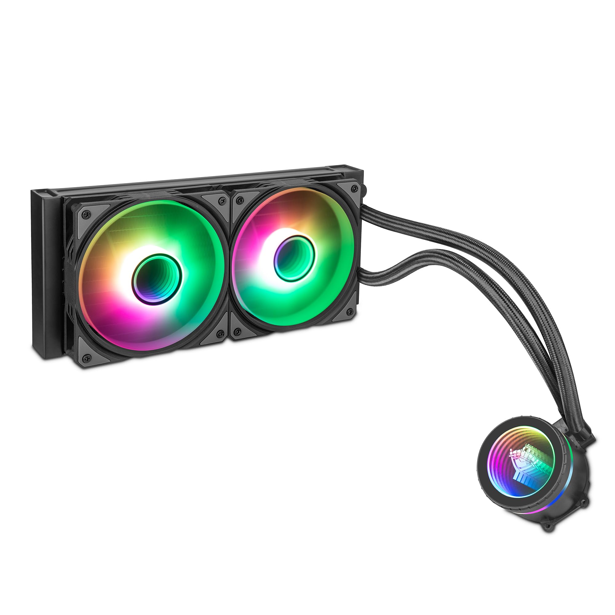 Yeyian Sistema di Raffreddamento Liquido AIO per CPU Intel AMD Serie PC Gaming per Computer Desktop Silenzioso PWM | 2 Ventole ARGB 240 mm | 2000 RPM | (Nuovo 2024)