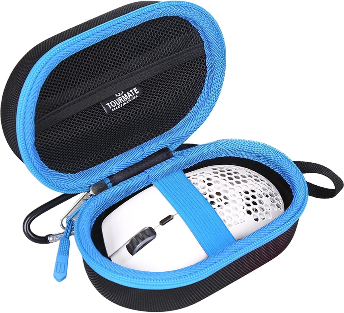 Tourmate Storage Case for Glorious/TMKB Falcon M1SE/HyperX Gaming Wireless Mouse, Model O/D RGB Mouse with Lights Hard Travel Case, Protective Carrying Storage Bag(Only Box) (Black & Blue)