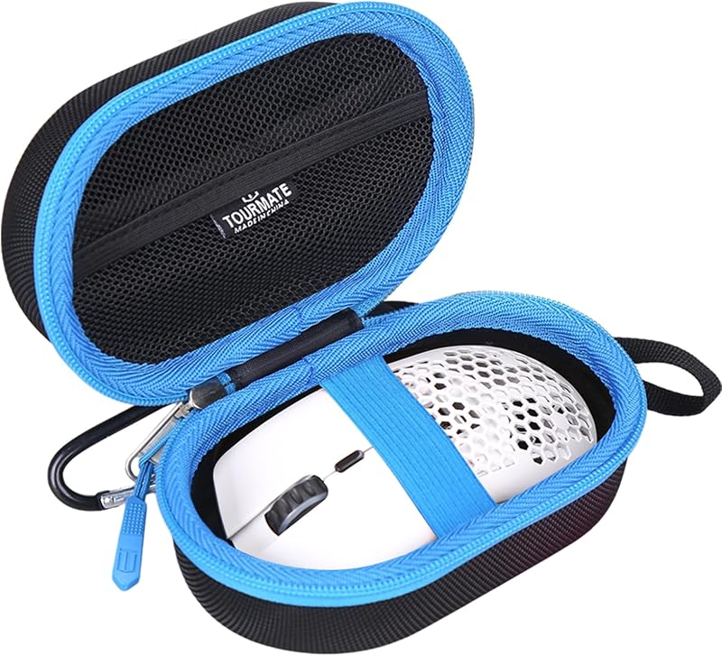 Tourmate Storage Case for Glorious/TMKB Falcon M1SE/HyperX Gaming Wireless Mouse, Model O/D RGB Mouse with Lights Hard Travel Case, Protective Carrying Storage Bag(Only Box) (Black & Blue)
