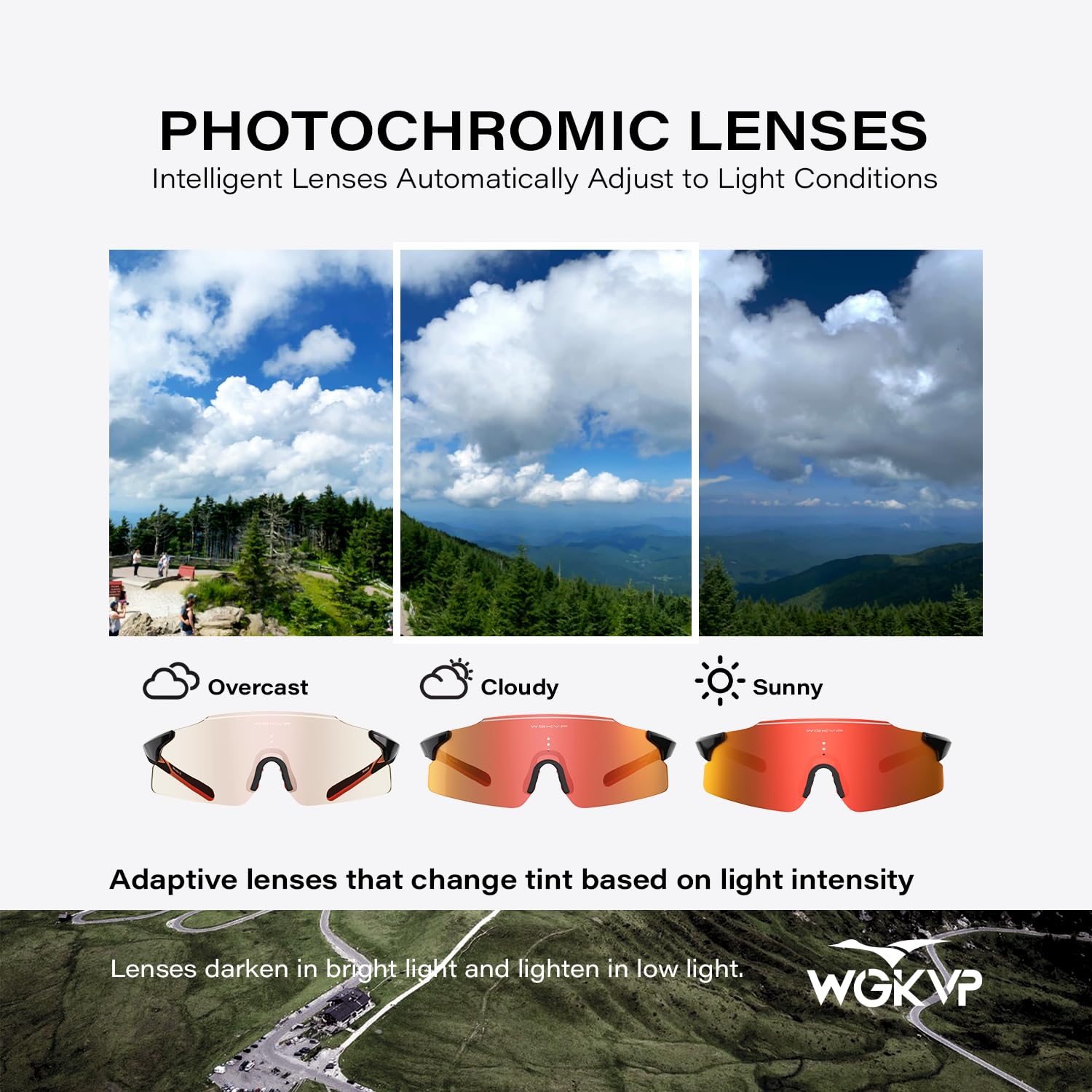 Gafas de sol deportivas polarizadas fotocromáticas sin marco para hombres y mujeres, para conducir, pescar, ciclismo, montaña, protección UV400