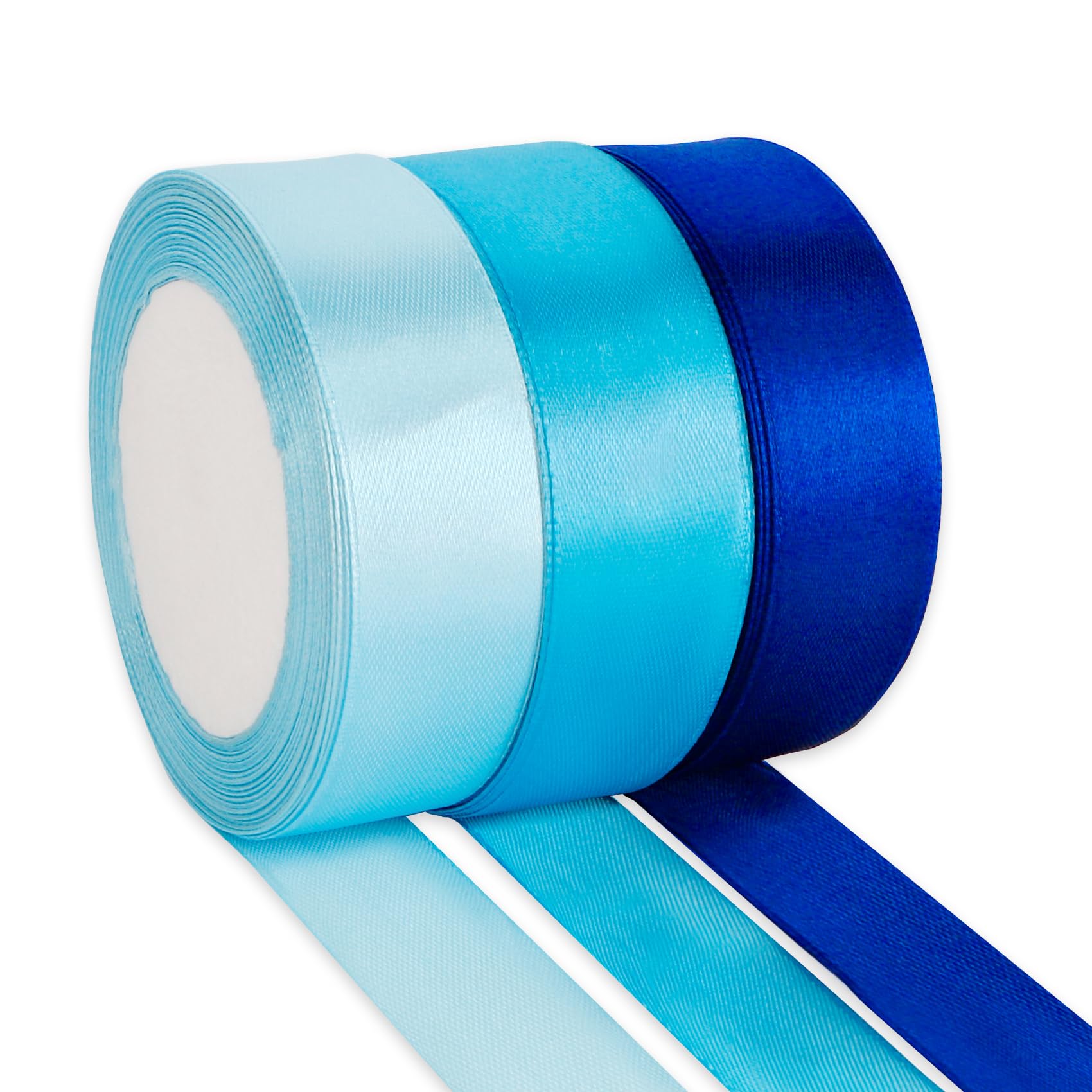 Geschenkband Blau 3 Farben Satinband 25mm×23m Schleifenband Seidenband Stoffband Seidenbänder Für DIY Handwerk Ribbon Dekoband Zum Basteln Geschenkverpackung Geburtstag Blumenstrauß Party Deko