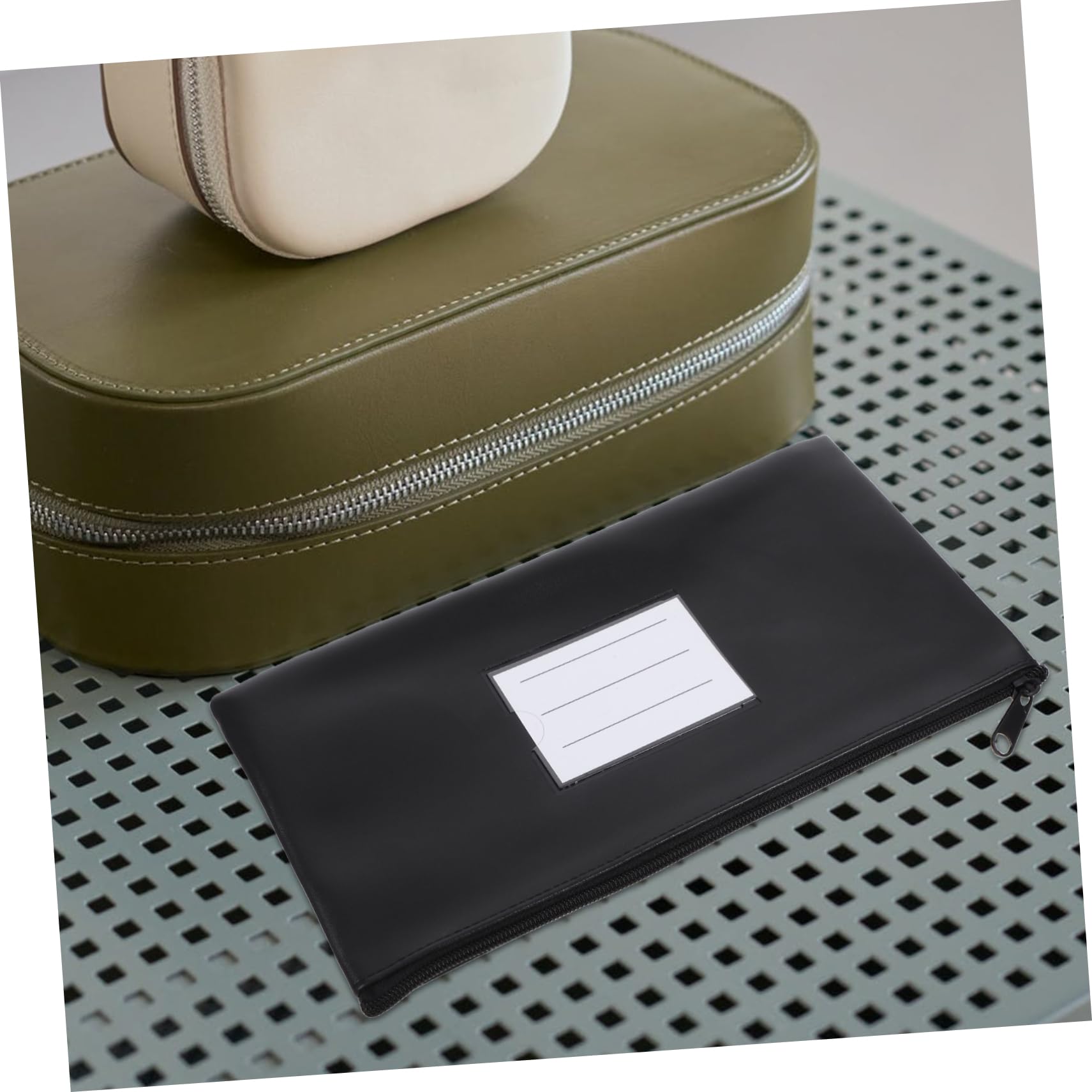 Happyyami Geldtaschen Banktasche A5 mit Reißverschluss Pu Material 6 Stück für Bank und Reise Sichere Aufbewahrung für Bargeld und Belege