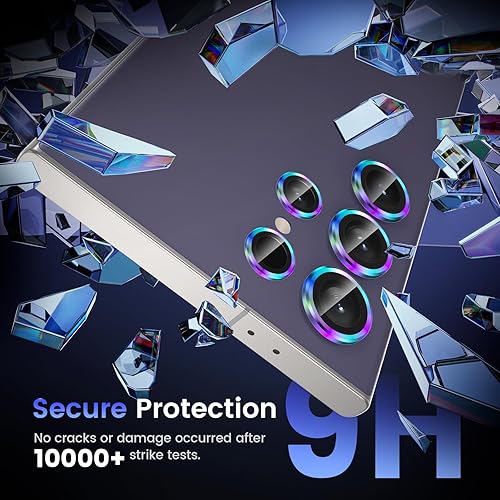 Miniatura 39 de Tensea Protector de lente de cámara Samsung Galaxy S24 Ultra 5G, protector de pantalla de vidrio templado 9H, anillo individual de metal para S24