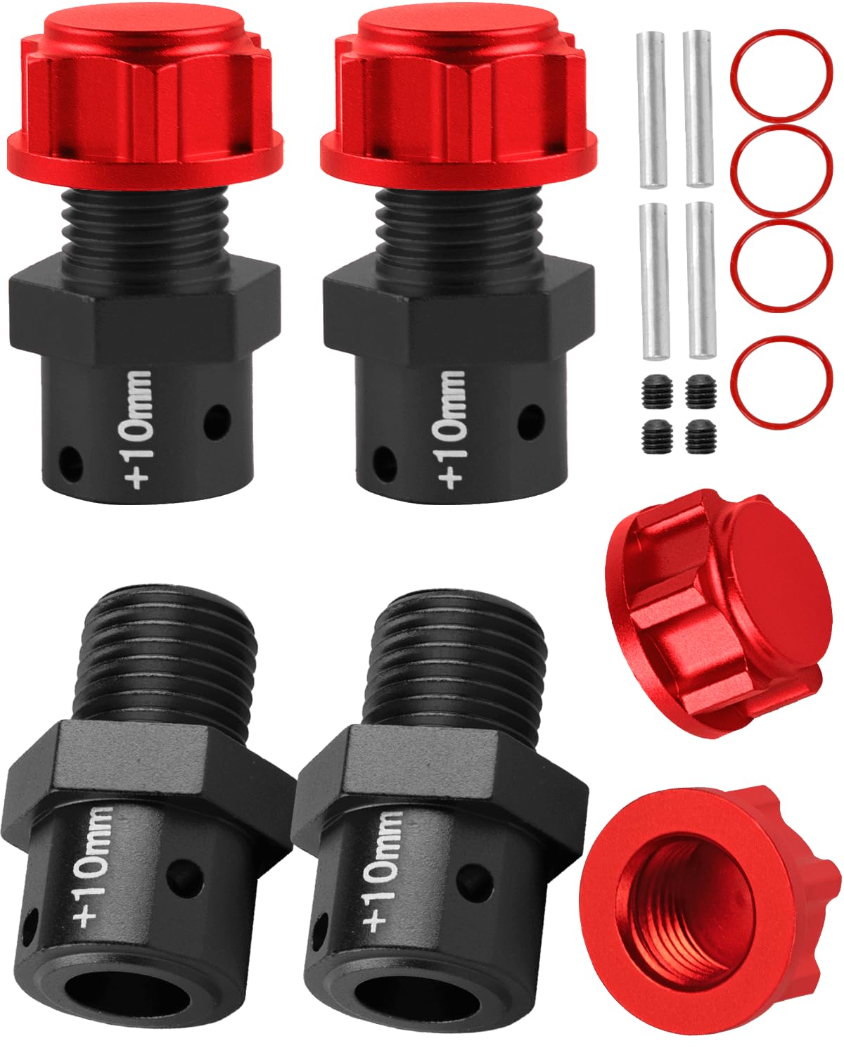 RCHuiWow 10MM Extended Wheel Hub Drive Upgrades Part for 1/8 Kraton/Outcast/Talion/Notorious 6S,1/7 Big Rock/Fireteam/Limitless 6S,Alloy 10MM Extended