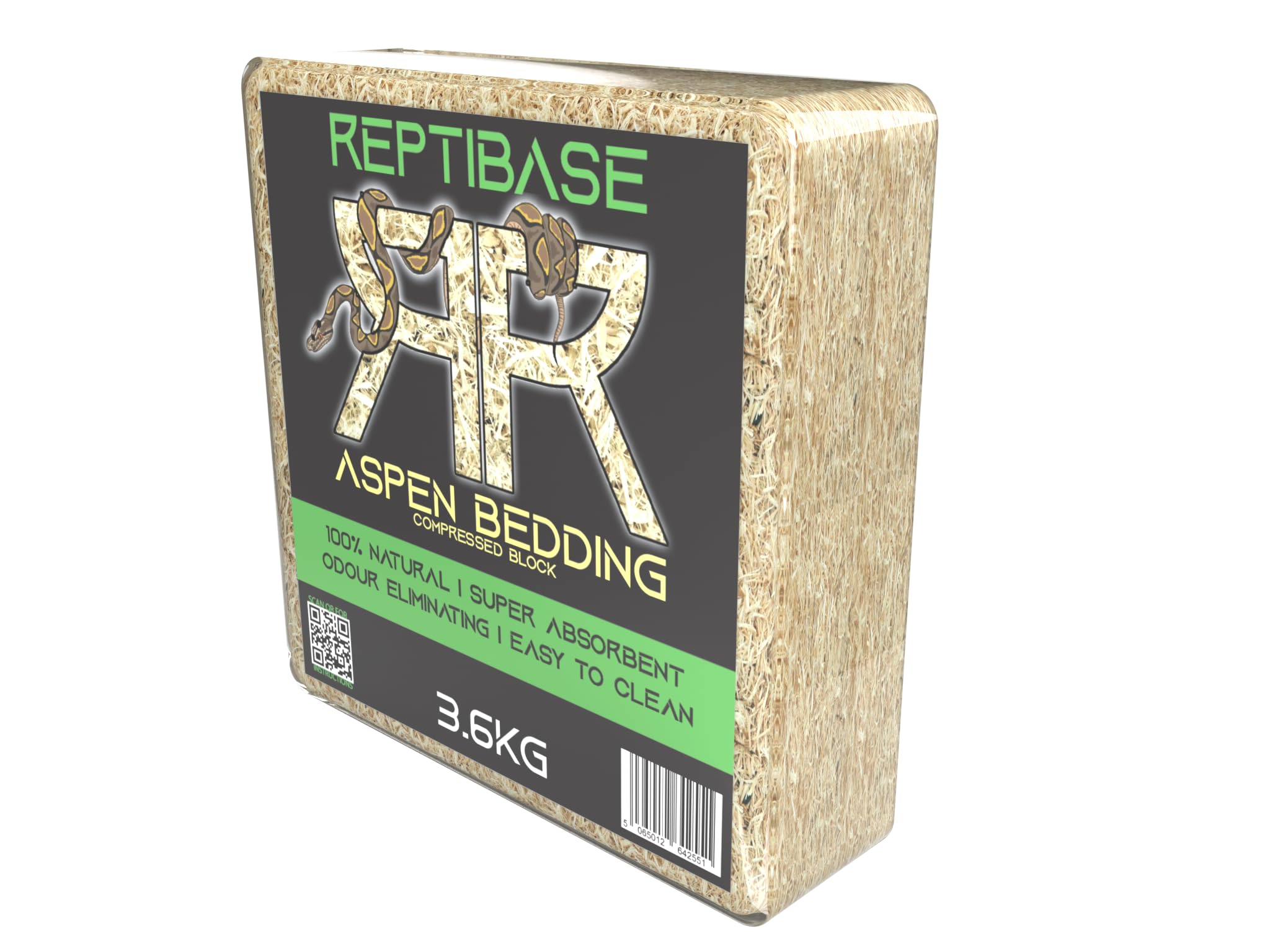 Retics & Reptiles Aspen Bedding ReptiBase | Literie super absorbante | 100 % naturelle | Facile à nettoyer | Élimination des odeurs | Convient pour reptiles, mammifères et amphibiens 60 litres (3,6 kg