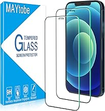 MAYtobe 2 Pack Screen Protector for iPhone 12, 12 Pro, Tempered Glass, Anti-Scratch, Anti-Fingerprint, Bubble-Free, 9H Hardness, 0.33 mm Ultra Transparent