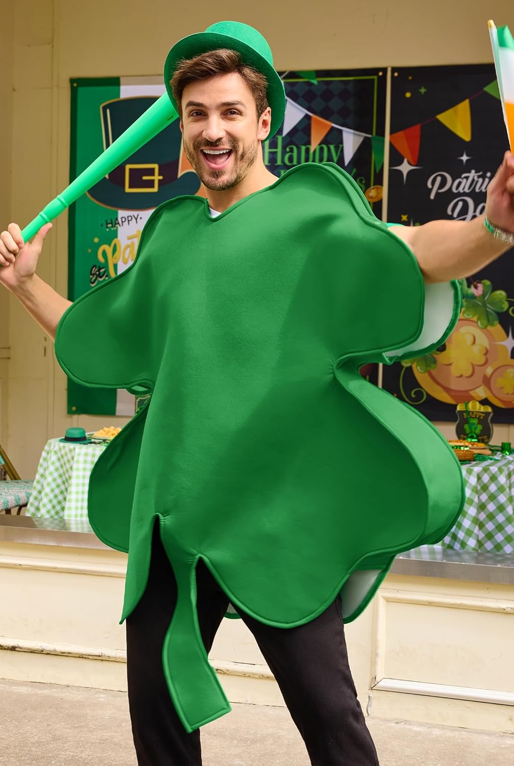 Arvilhill Mens 4 Leaf Clover Costume Adult St Patrick's Outfits Without Hat Horn (M XL) - Image 8