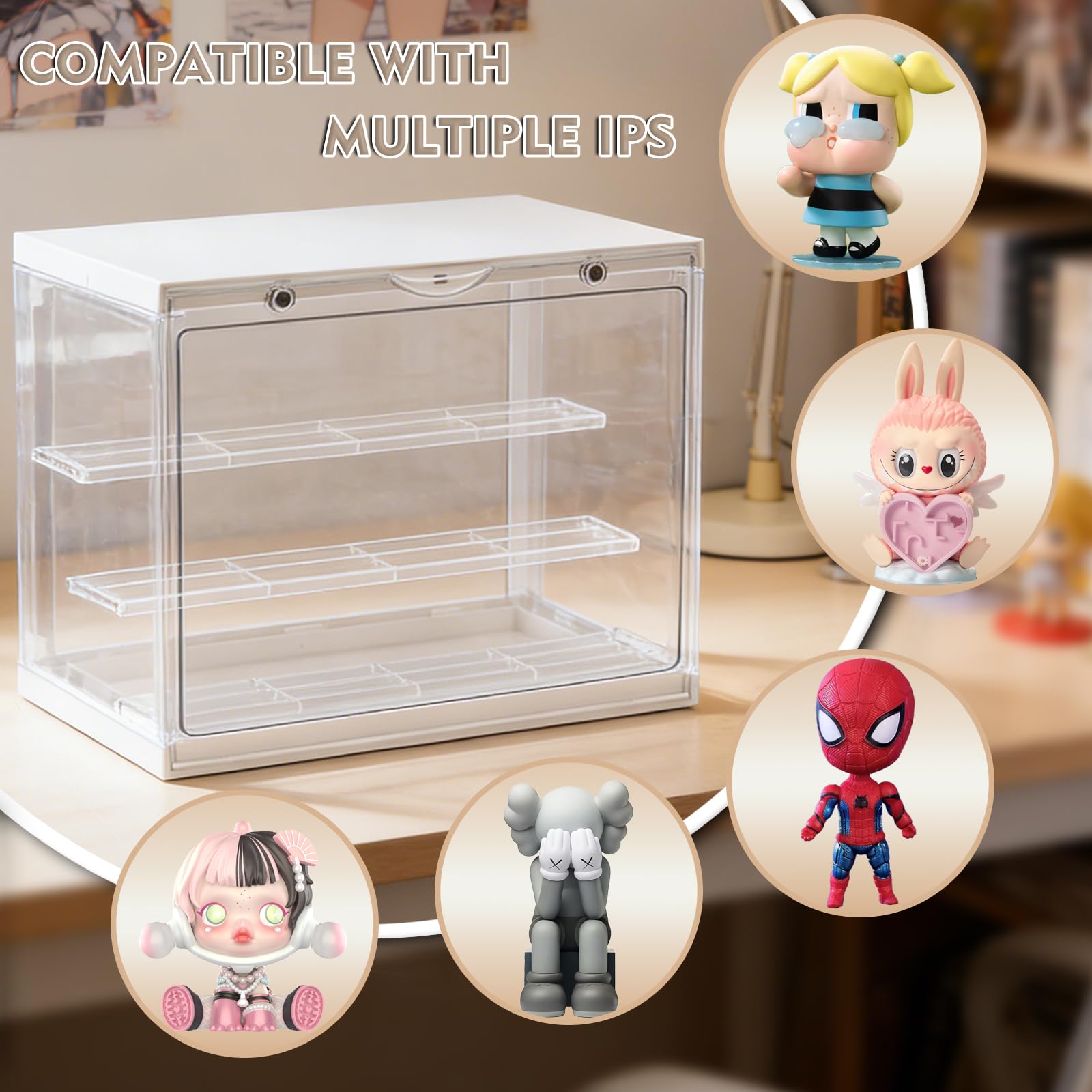 vitrine Acrylique , Lego Showcase, Maquette de bâtiment, Action Character Showcase (Blanc, 30x17x23cm)