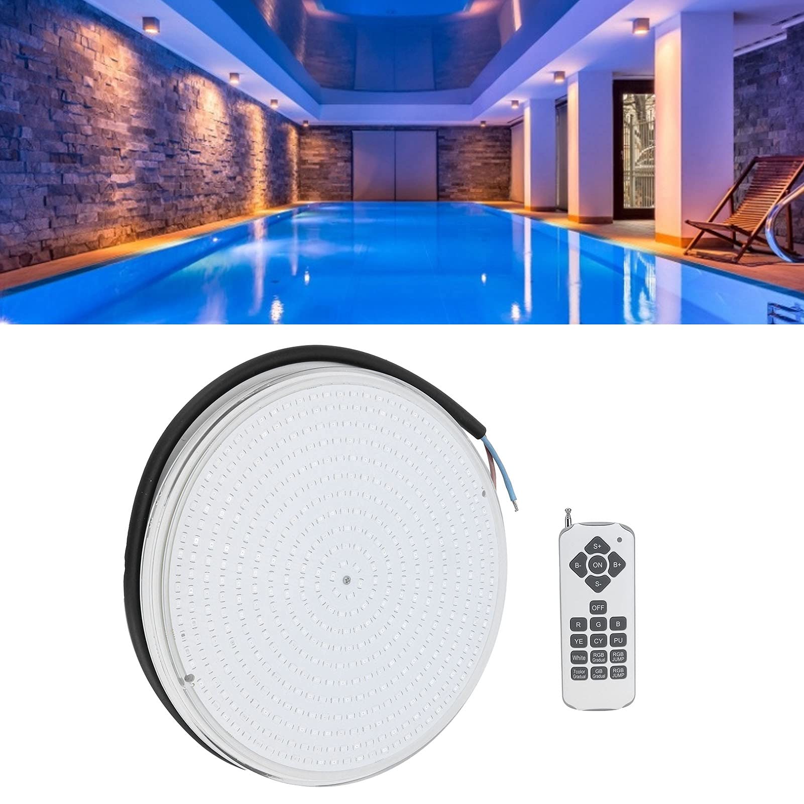 Hyuduo Luce per Piscina, Lampada Subacquea Impermeabile IP68 RGB da 18 W con Telecomando, Luce Magnetica per Vasca per Piscine, Acquari e Spa (25W)