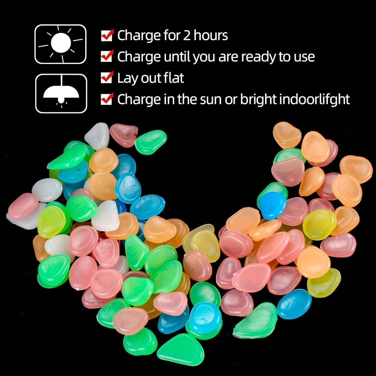 Glow in the Dark Rocks - Garden & Aquarium Decor -4