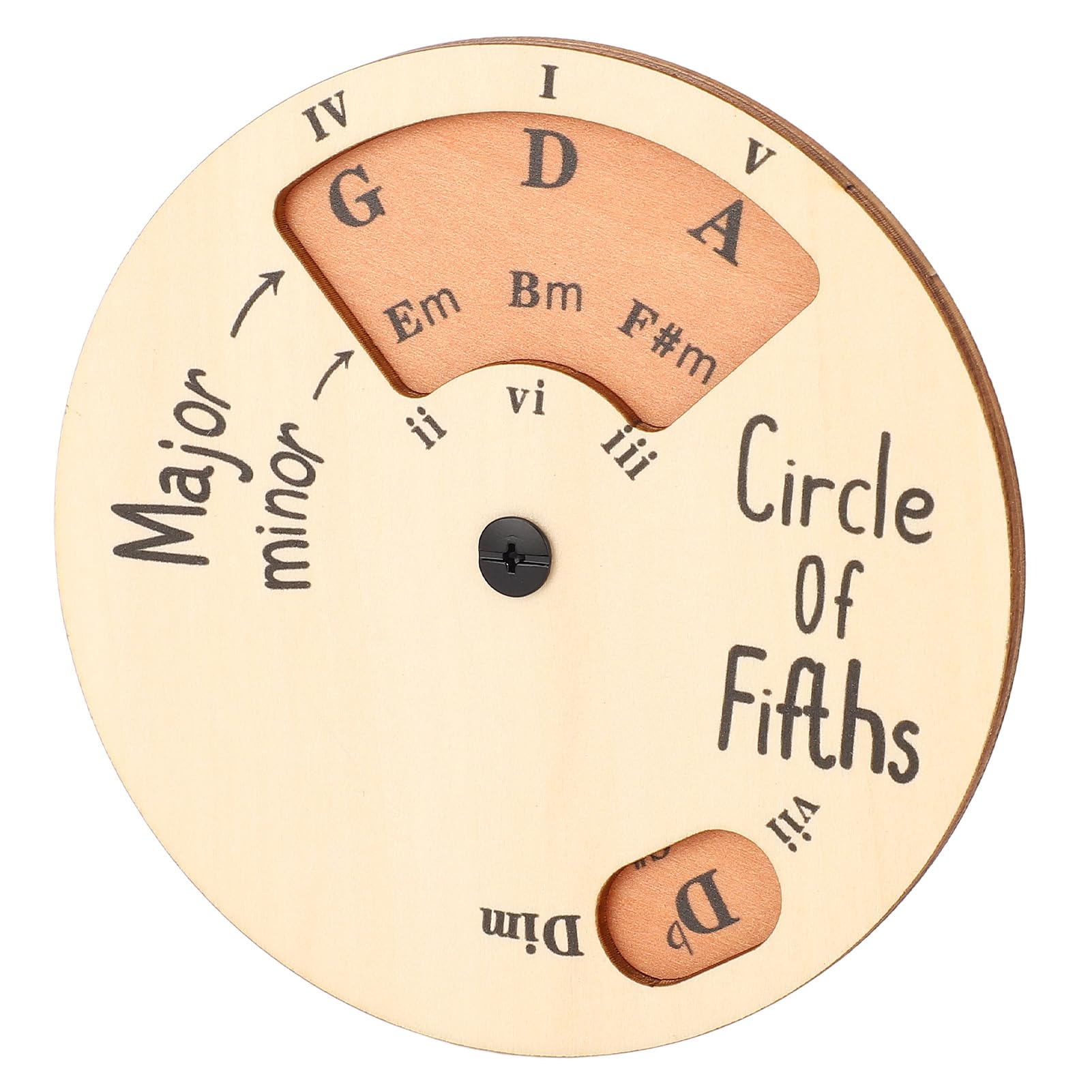 Wooden Melody Tool Round Circle of Fifths Wheel Chord Tool for Ning Practice Ing - Image 2