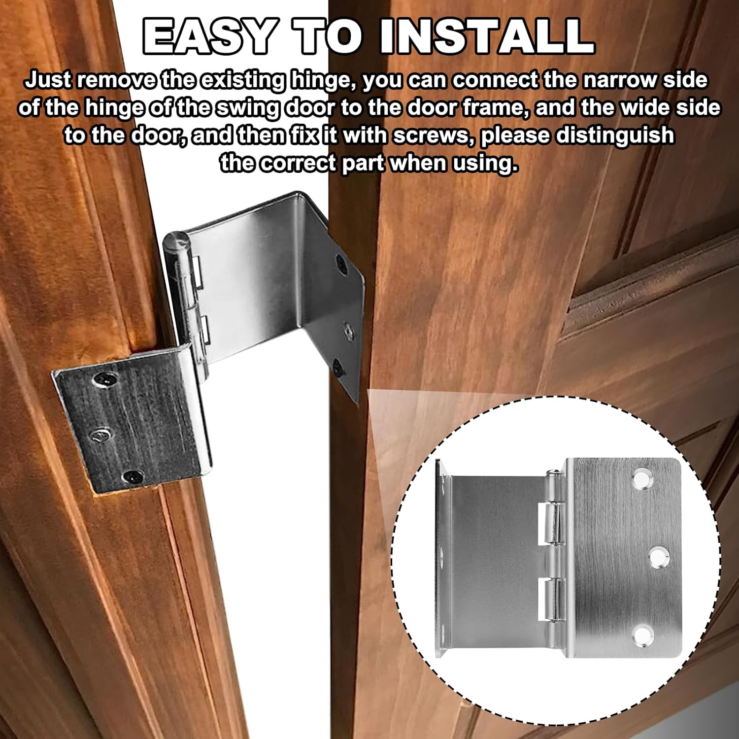 Handicap Expandable Door Hinges, Offset Door Hinges - 2 Swing Hinge in Satin Chrome
