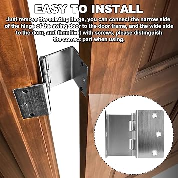 Handicap Expandable Door Hinges, Offset Door Hinges - 2 Swing Hinge in Satin Chrome