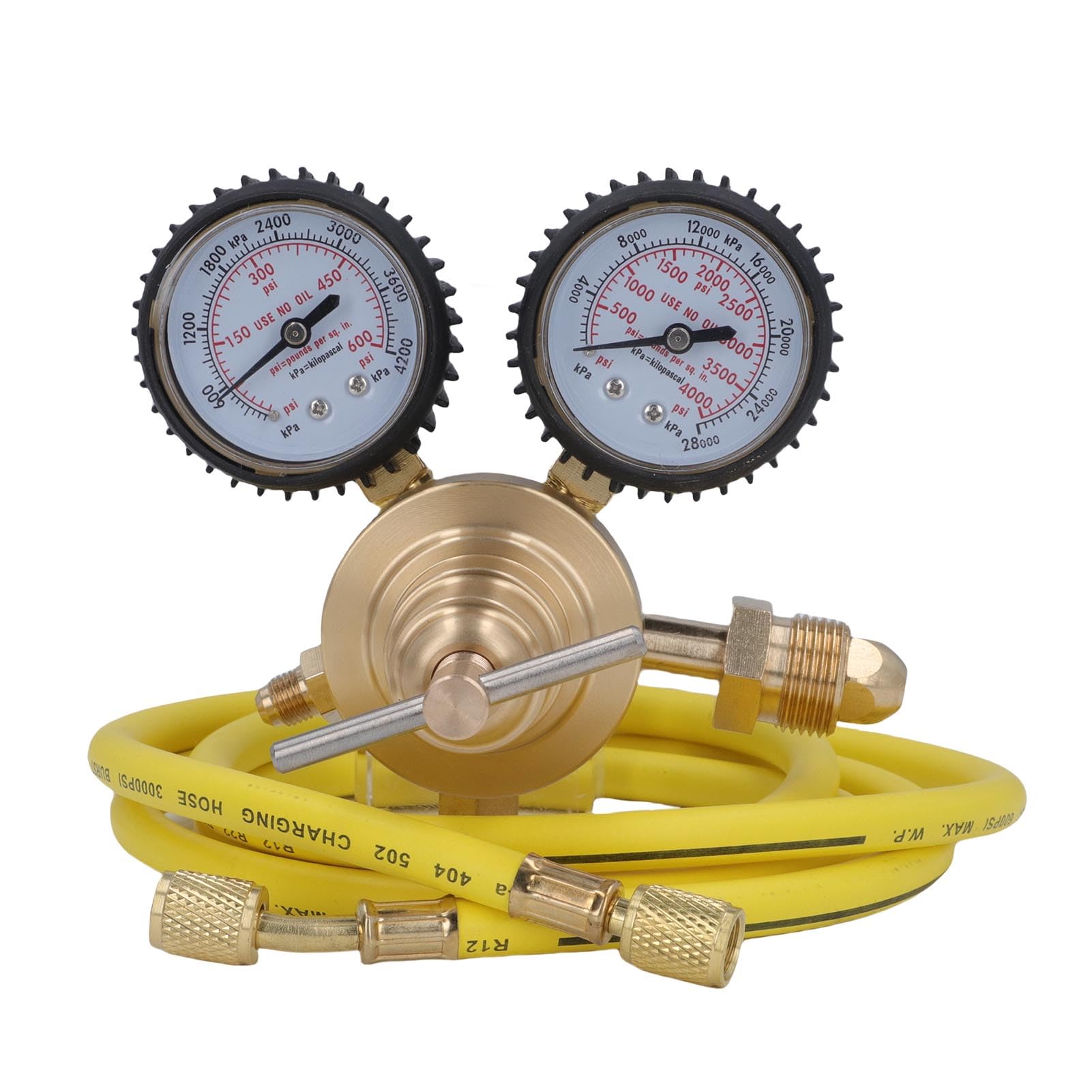 Regulador de nitrógeno CGA580, entrada 0-600 PSI, salida 1/4 pulgada conexión macho, manguera 60 pulgadas para pruebas de presión