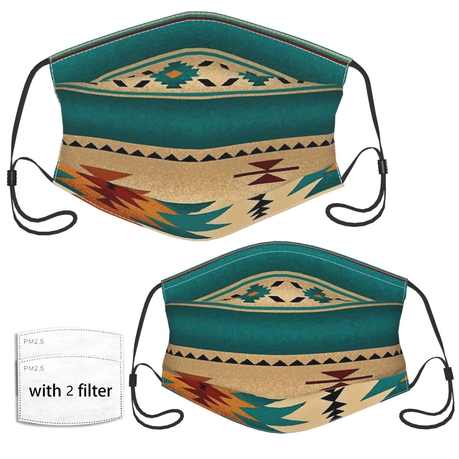 Indiana Western Southwest Mesas Face Mask with 2 Pcs Filters, Reusable and Washable, Adjustable Elastic Earrings Soft and Breathable Kids Face Mask Balaclava,for Older Children and Adults